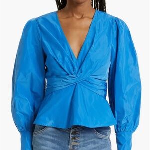 Seema Twist Front Taffeta Blouse Veronica Beard size small